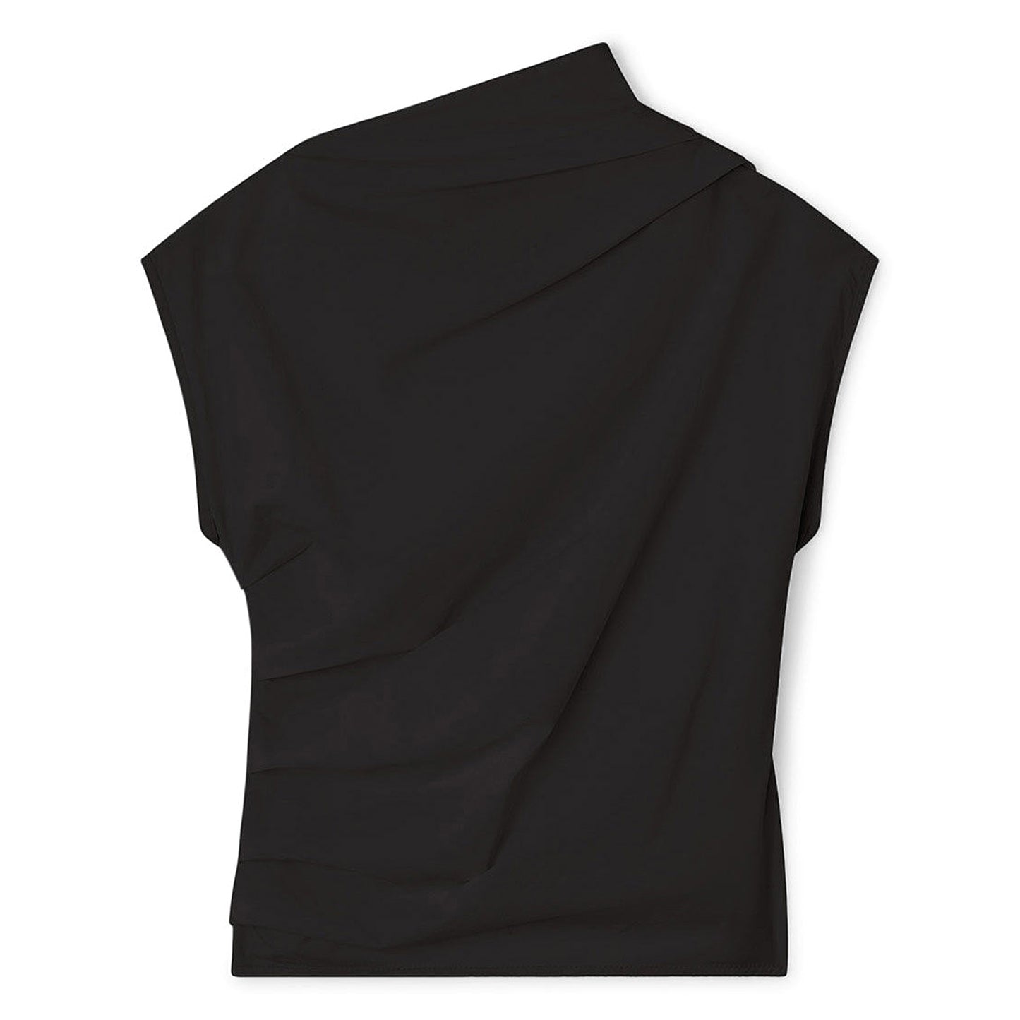 GANNI Ruched Top (Black)