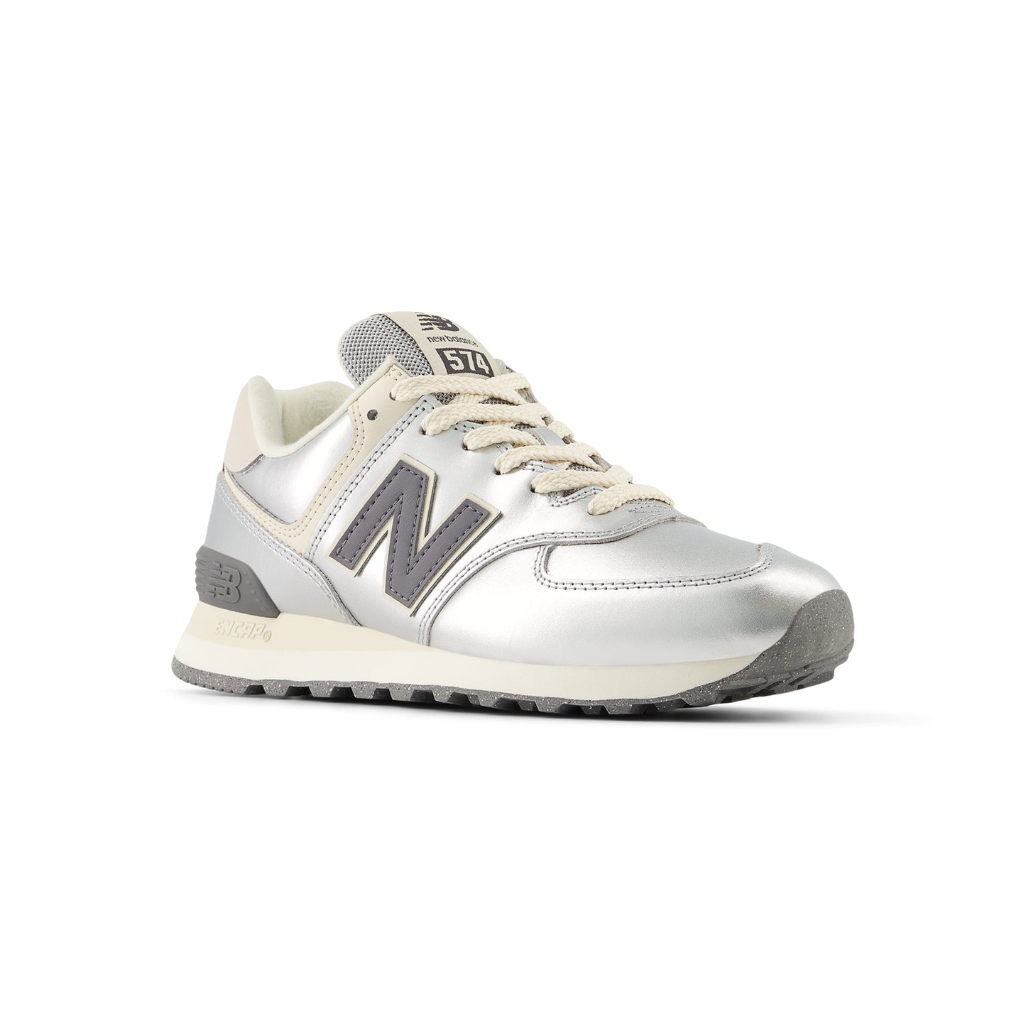 New Balance Womens 574 (Metallic Silver)