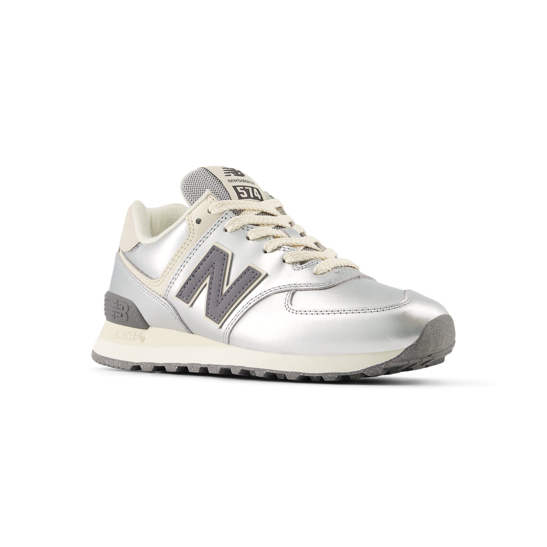 New Balance Womens 574 (Metallic Silver)
