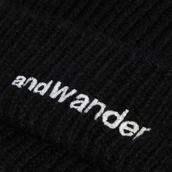 and wander Shetland Wool Cap (Black)