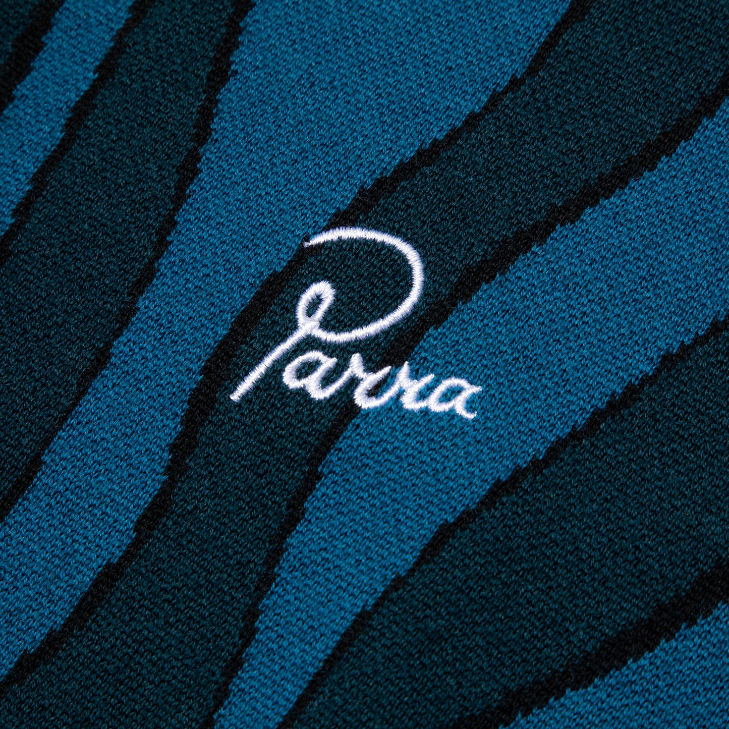 by Parra Aqua Weed Waves Knitted Polo Shirt (Multi)