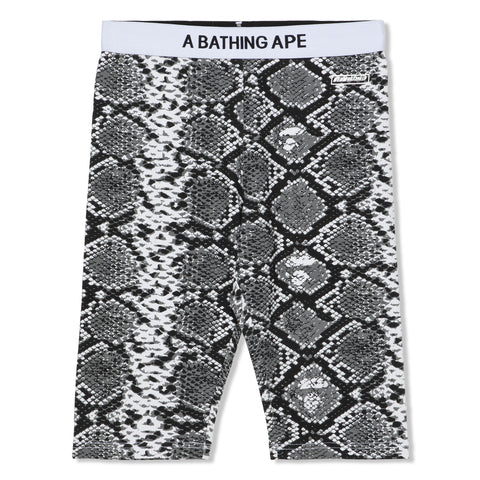 A Bathing Ape Womens Snake Pattern Biker Shorts (Gray)