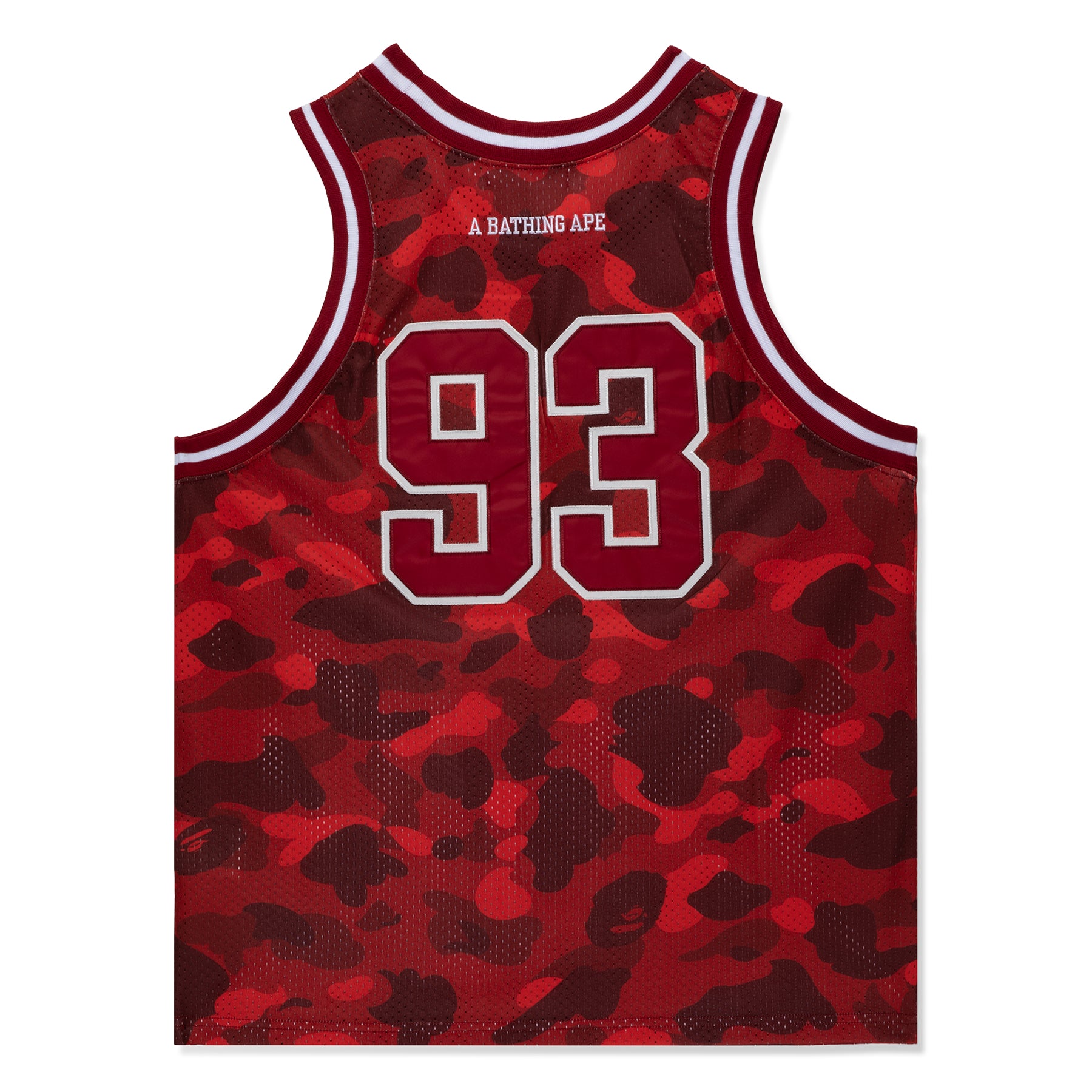 A Bathing Ape Bape Foot Soldier Basketball Jersey Size XL Red Camo Used B