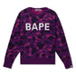 A Bathing Ape Color Camo Crystal Stone Relaxed Fit Crewneck (Purple)