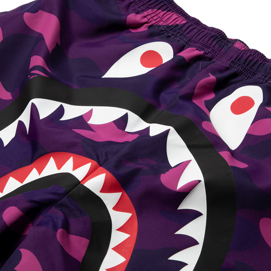 A Bathing Ape Color Camo Shark Beach Shorts (Purple)