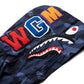 A Bathing Ape Color Camo Shark Hoodie Shirt (Navy)