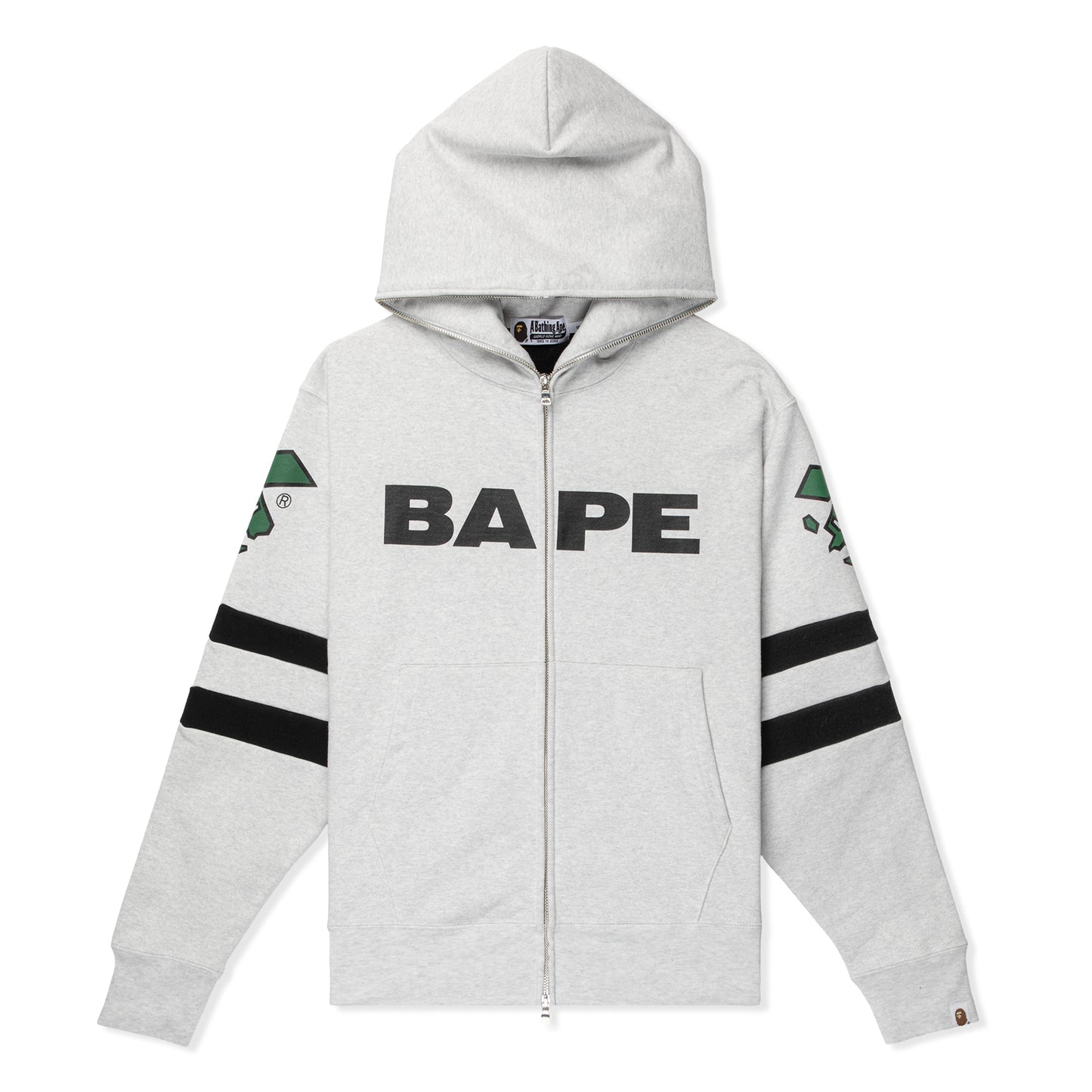 A Bathing Ape Football Relaxed Fit Full Zip Hoodie (Gray)