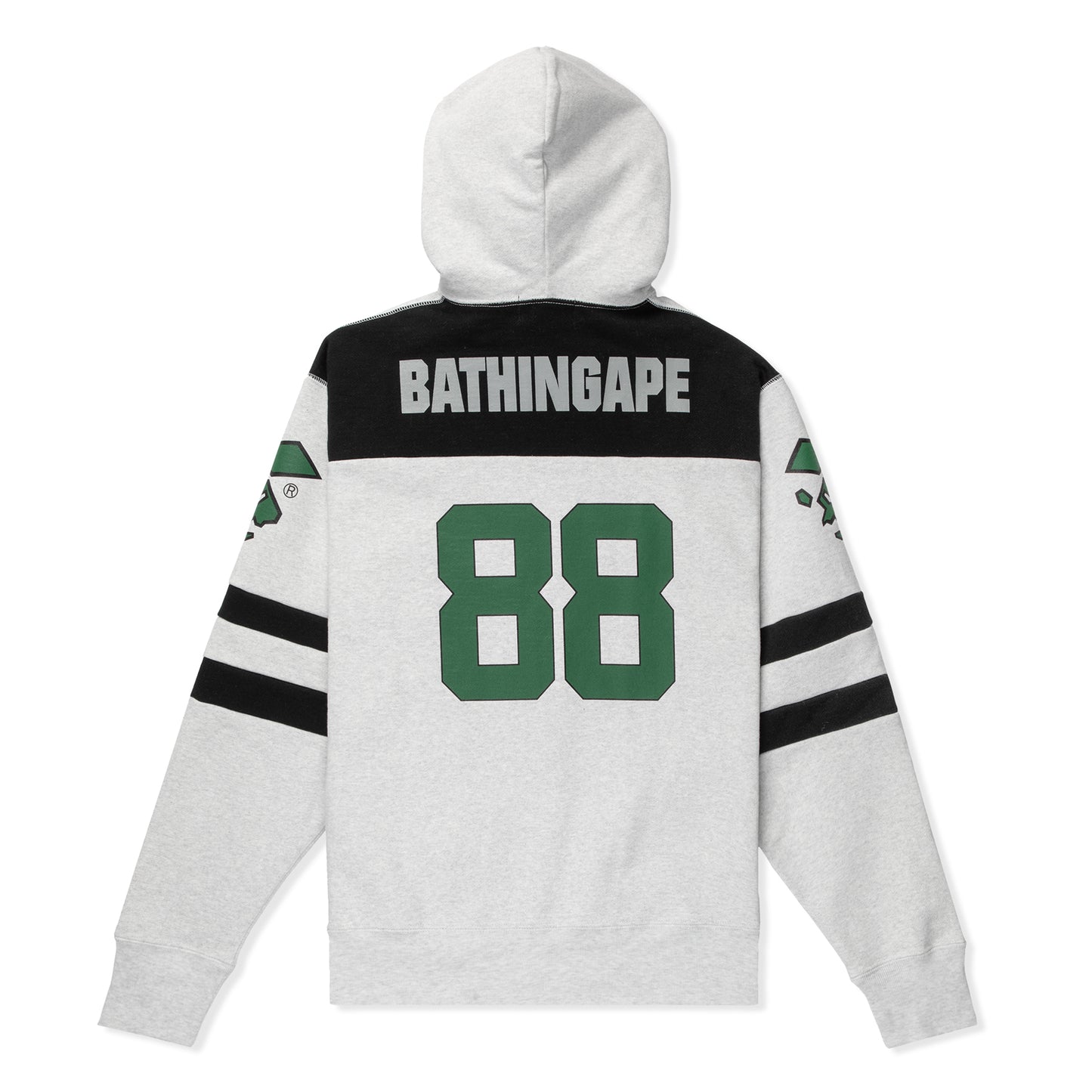 A Bathing Ape Football Relaxed Fit Full Zip Hoodie (Gray)