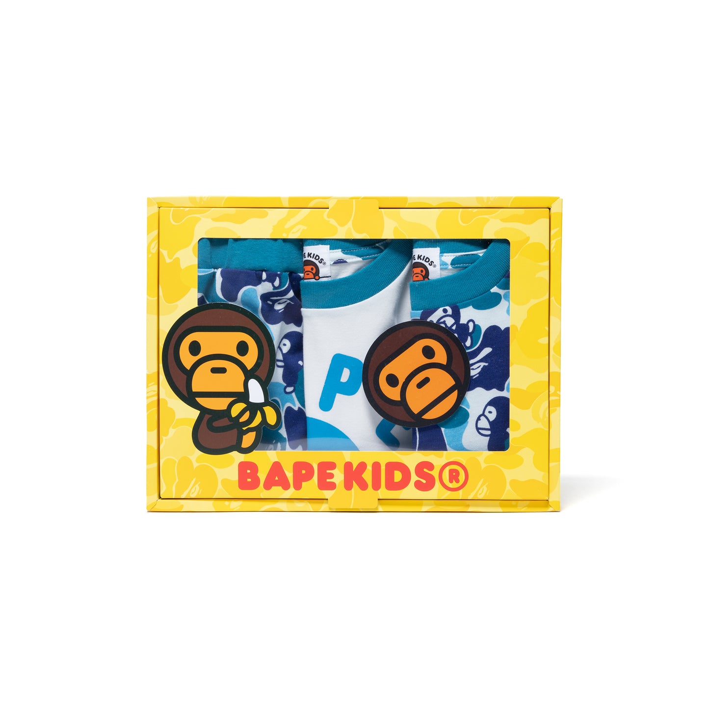 A Bathing Ape Kids ABC Milo Ape Head Gift Set (Blue)