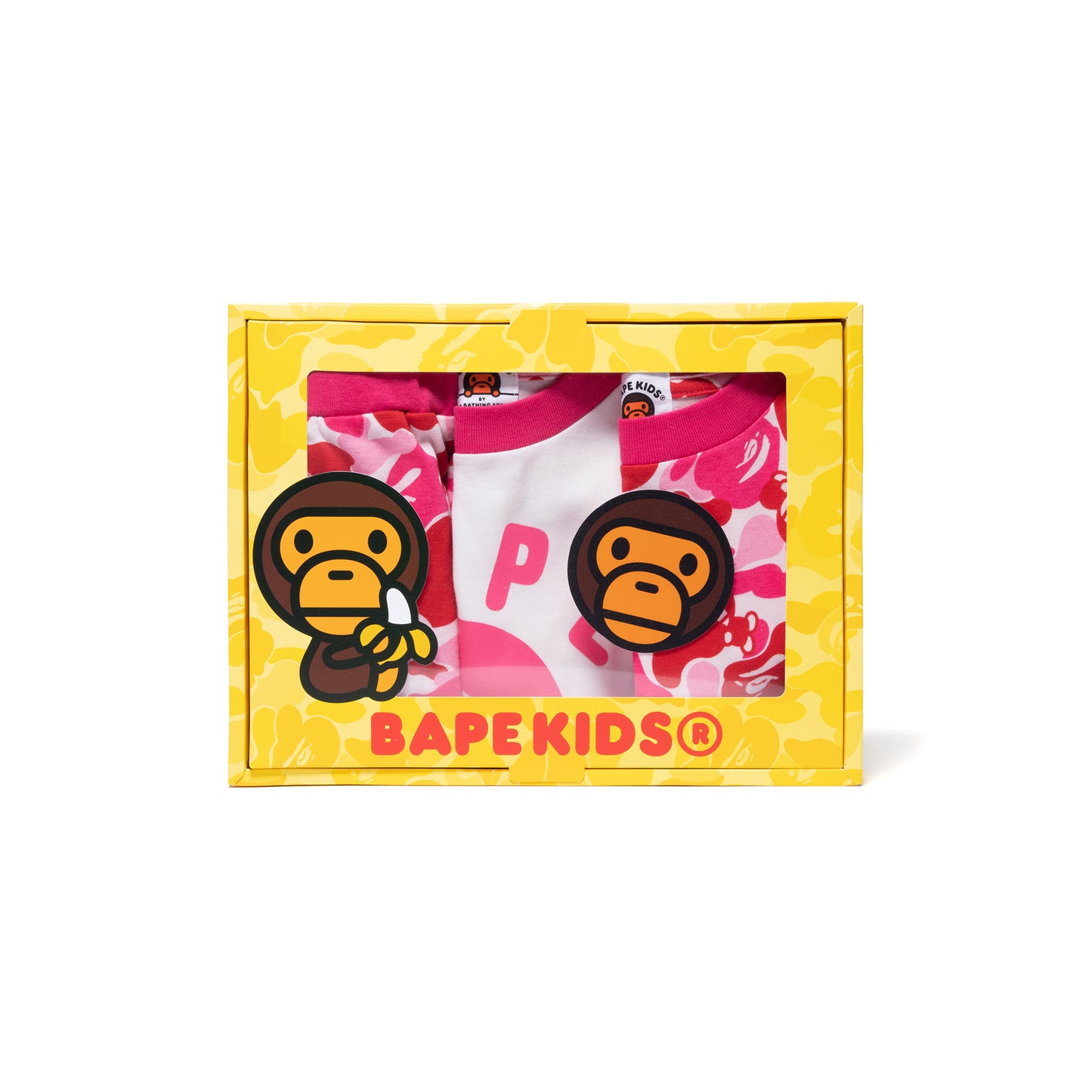 A Bathing Ape Kids ABC Milo Ape Head Gift Set (Pink)
