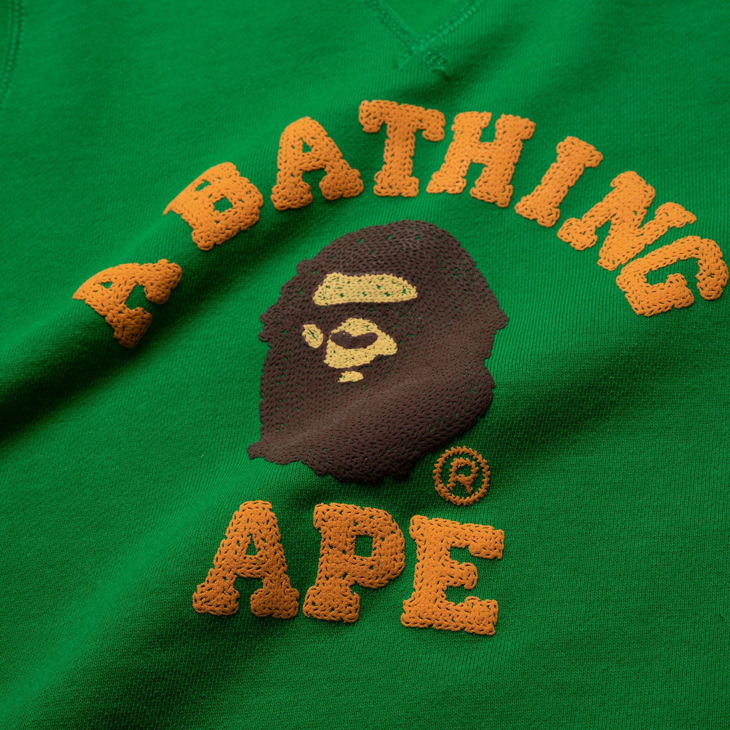 A Bathing Ape Kids College Crewneck (Green)