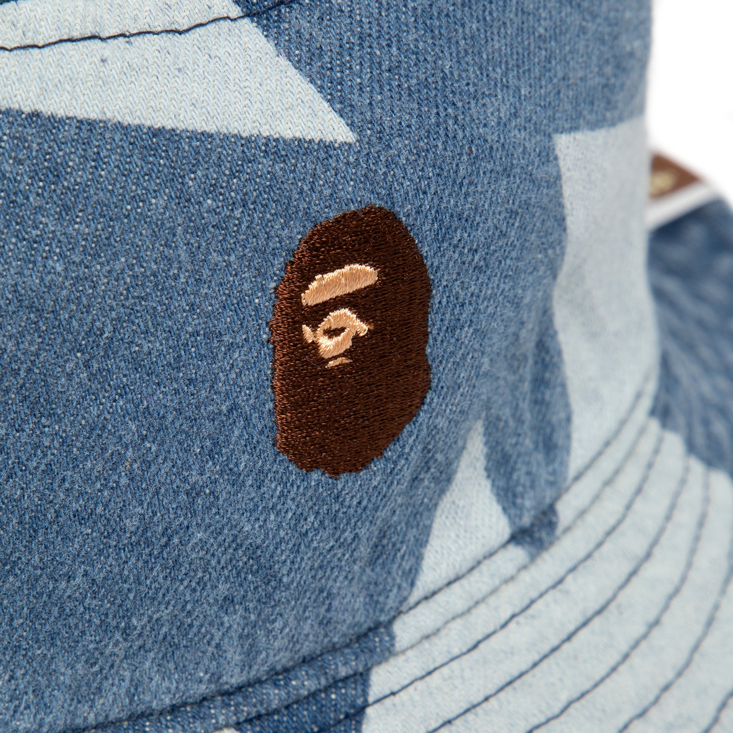 A Bathing Ape STA Pattern Denim Bukcet Hat (Indigo)