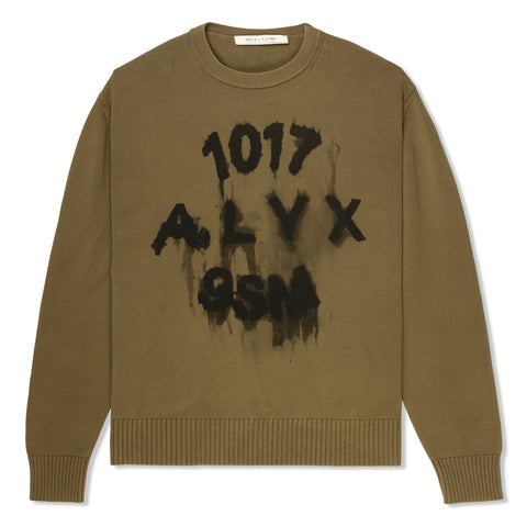 ALYX Treated Logo Crewneck Sweater (Military Green)
