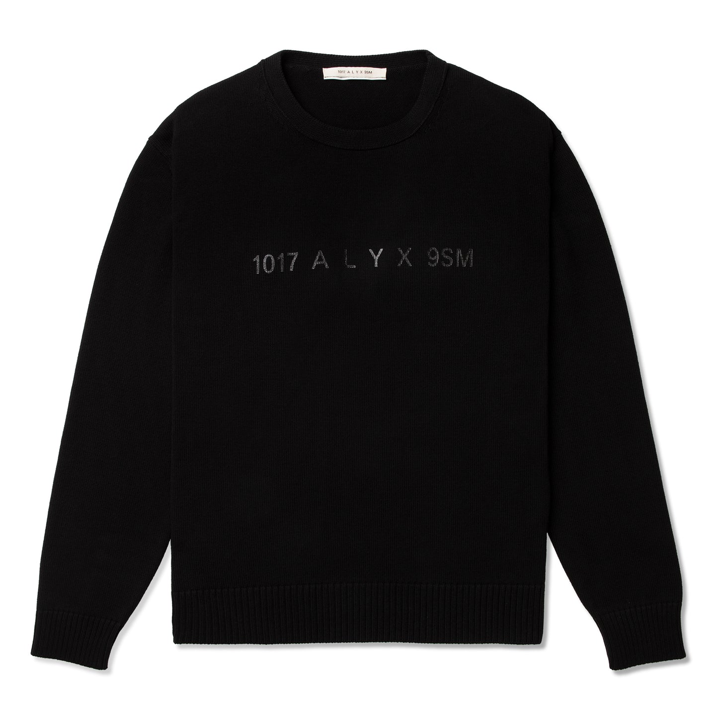 1017 ALYX 9SM Treated Logo Knit Crewneck Sweater (Black)