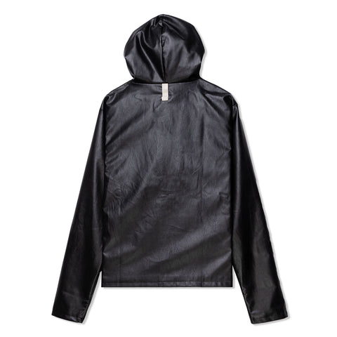 Advisory Board Crystals Abc. 123. Faux Leather Zip Up Hoodie (Black)