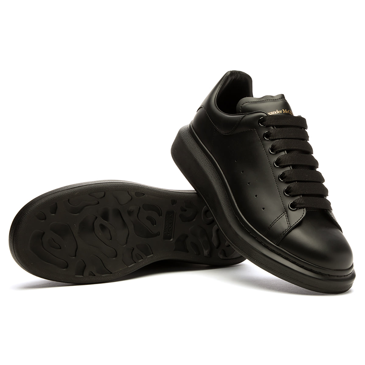 Oversized leather sneakers in black - Alexander Mc Queen
