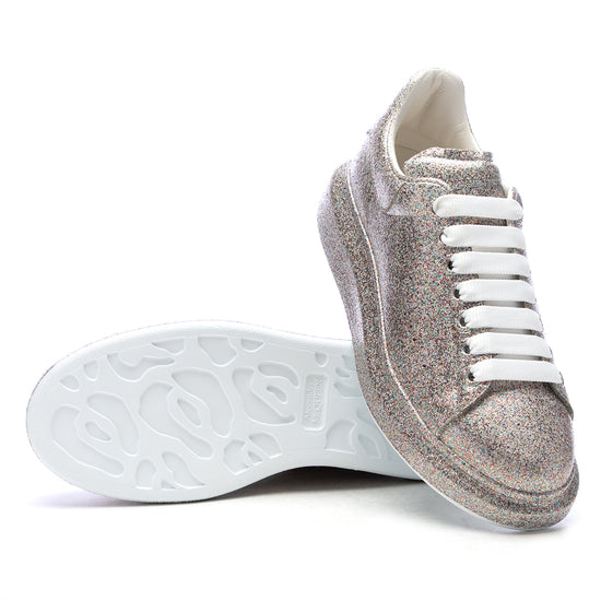 Alexander McQueen Womens Oversized Sneaker (Silver Glitter)