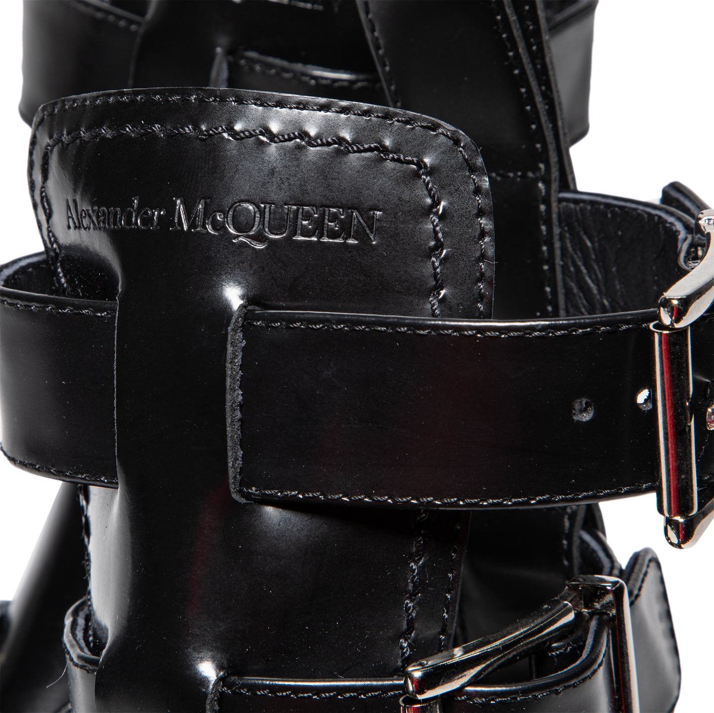 Alexander McQueen Leather Upper and RU (Black/Silver)