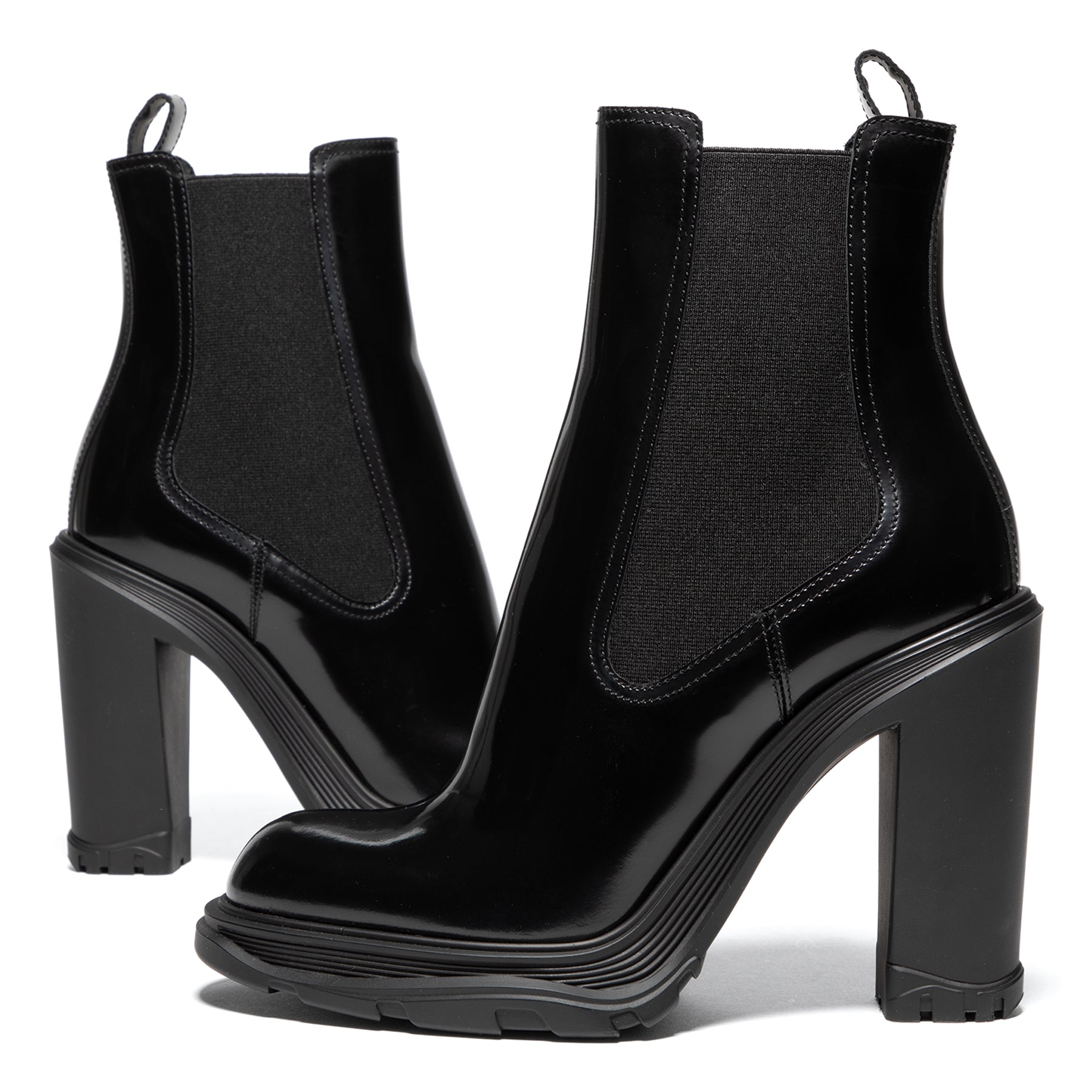 Black block outlet heel chelsea boots