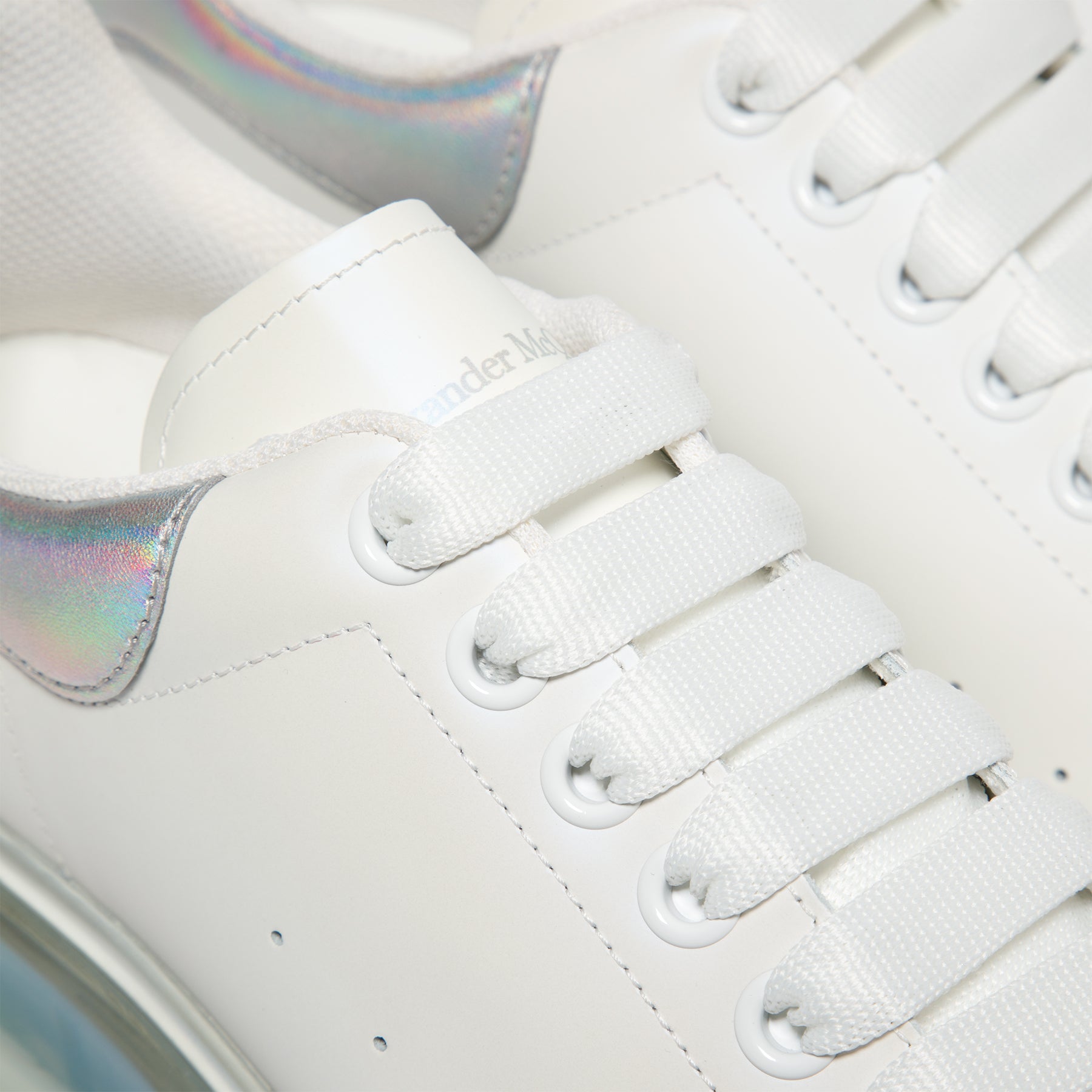 Alexander McQueen Men's Leather Low-top Sneakers - White Multi - Size 7