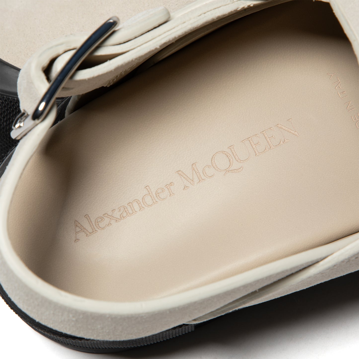 Alexander McQueen Mount Slick Sandal (Pale Beige/Silver)