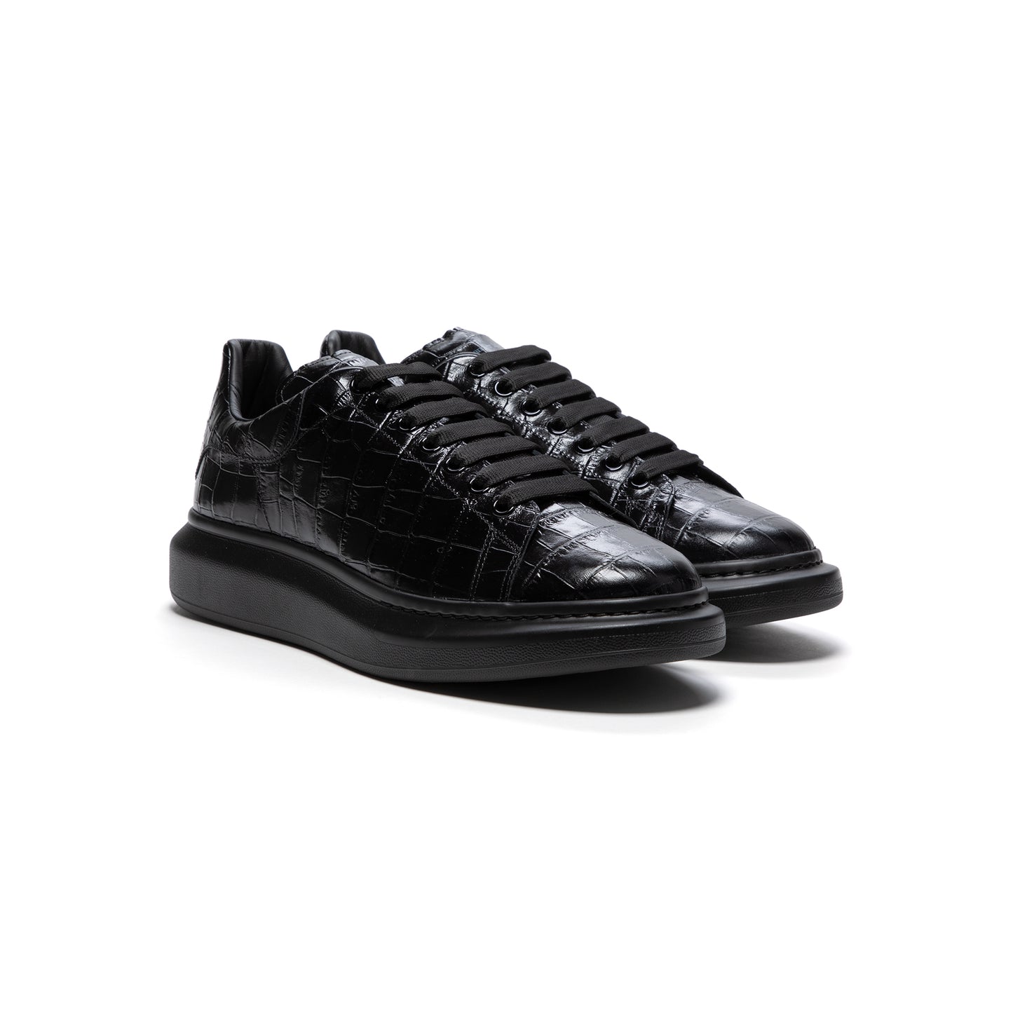 Alexander McQueen Oversized Sneaker Croc Embossed (Black)