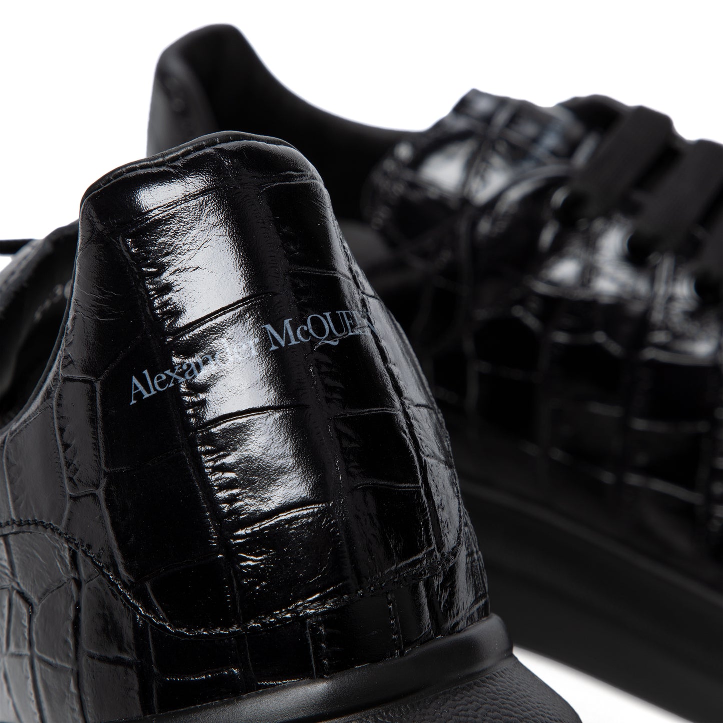 Alexander McQueen Oversized Sneaker Croc Embossed (Black)