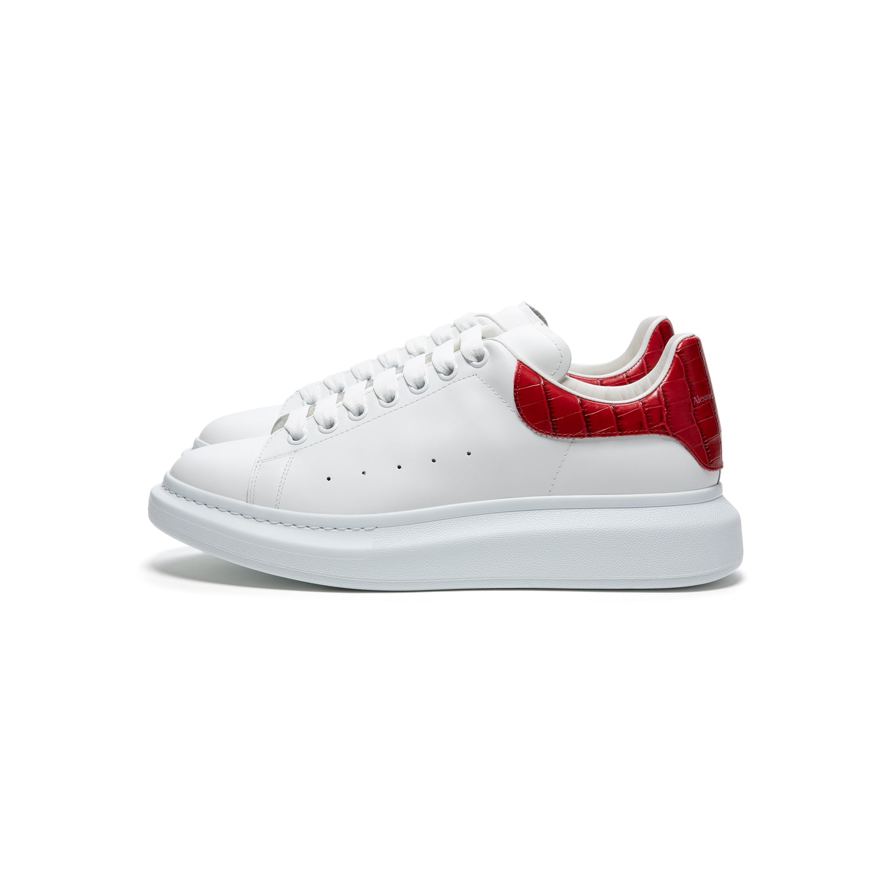 Alexander McQueen Oversized Leather Sneakers (White/Lust Red) EU41