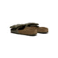 Birkenstock Womens 1774 Sylt Padded Leather Sandal (Dark Olive)