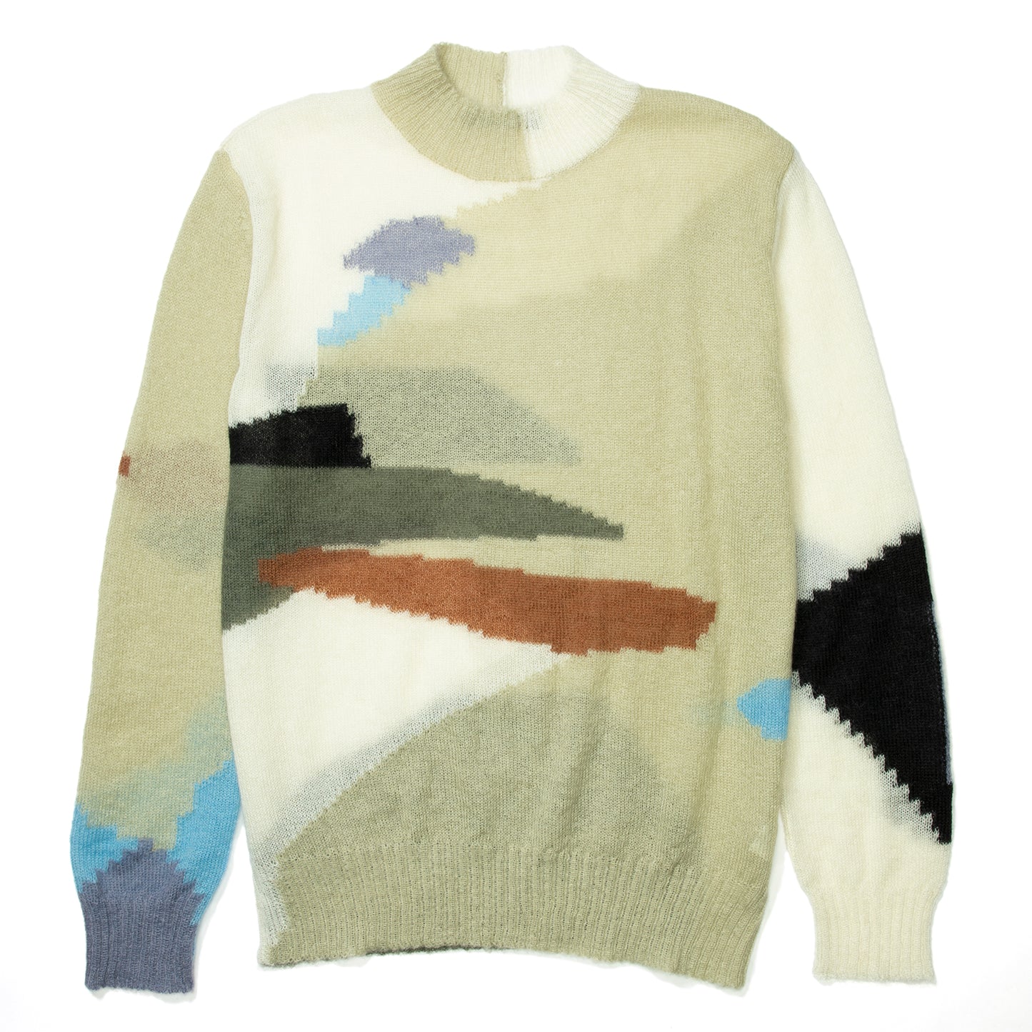 Brownstone Landscape Camo Mohair Knit Sweater (Natural)