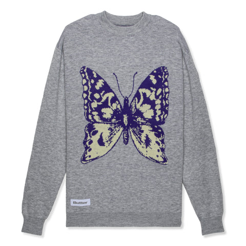 Butter Goods Butterfly Knit Sweater (Heather Grey)