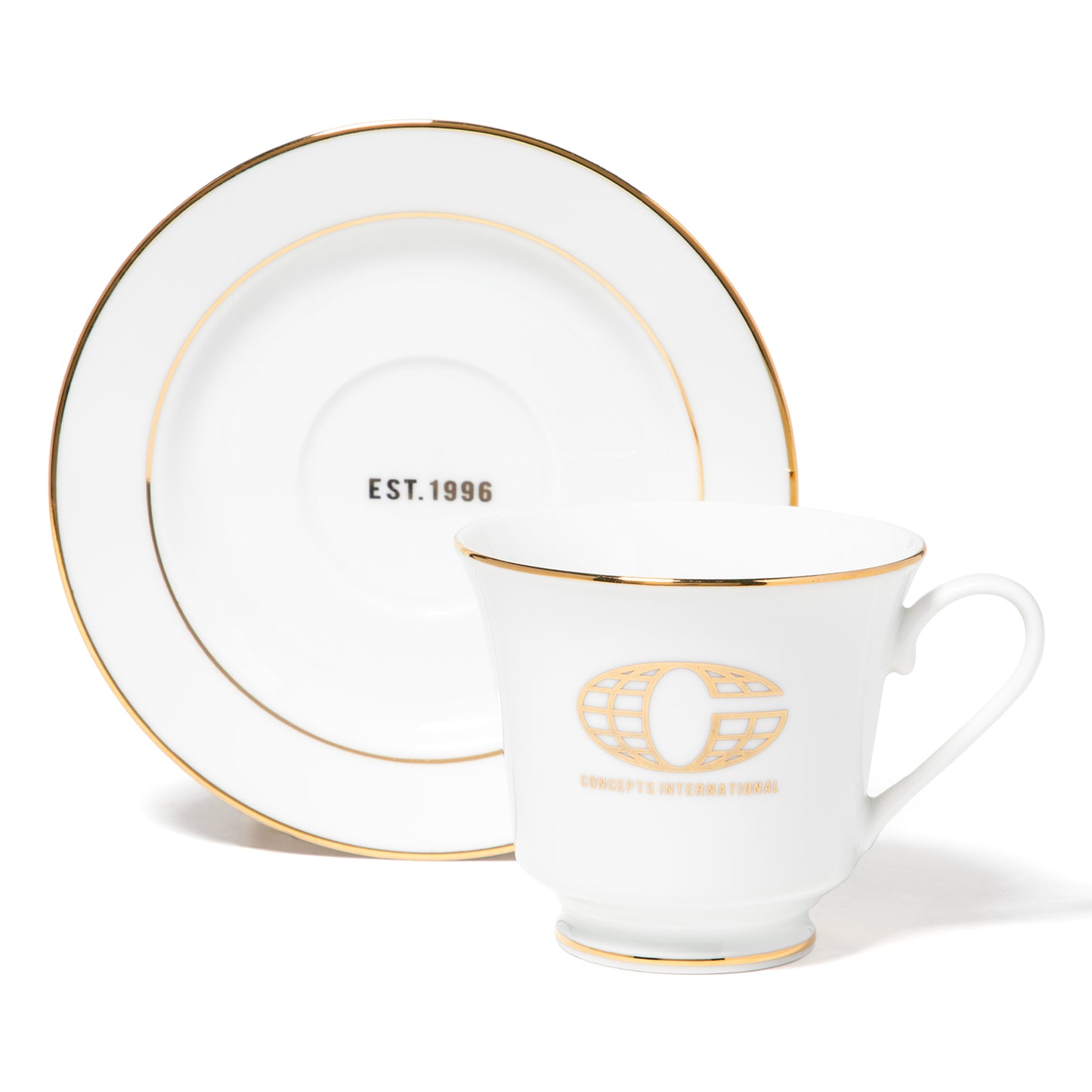 Concepts INTL Teacup & Saucer (White/Gold)