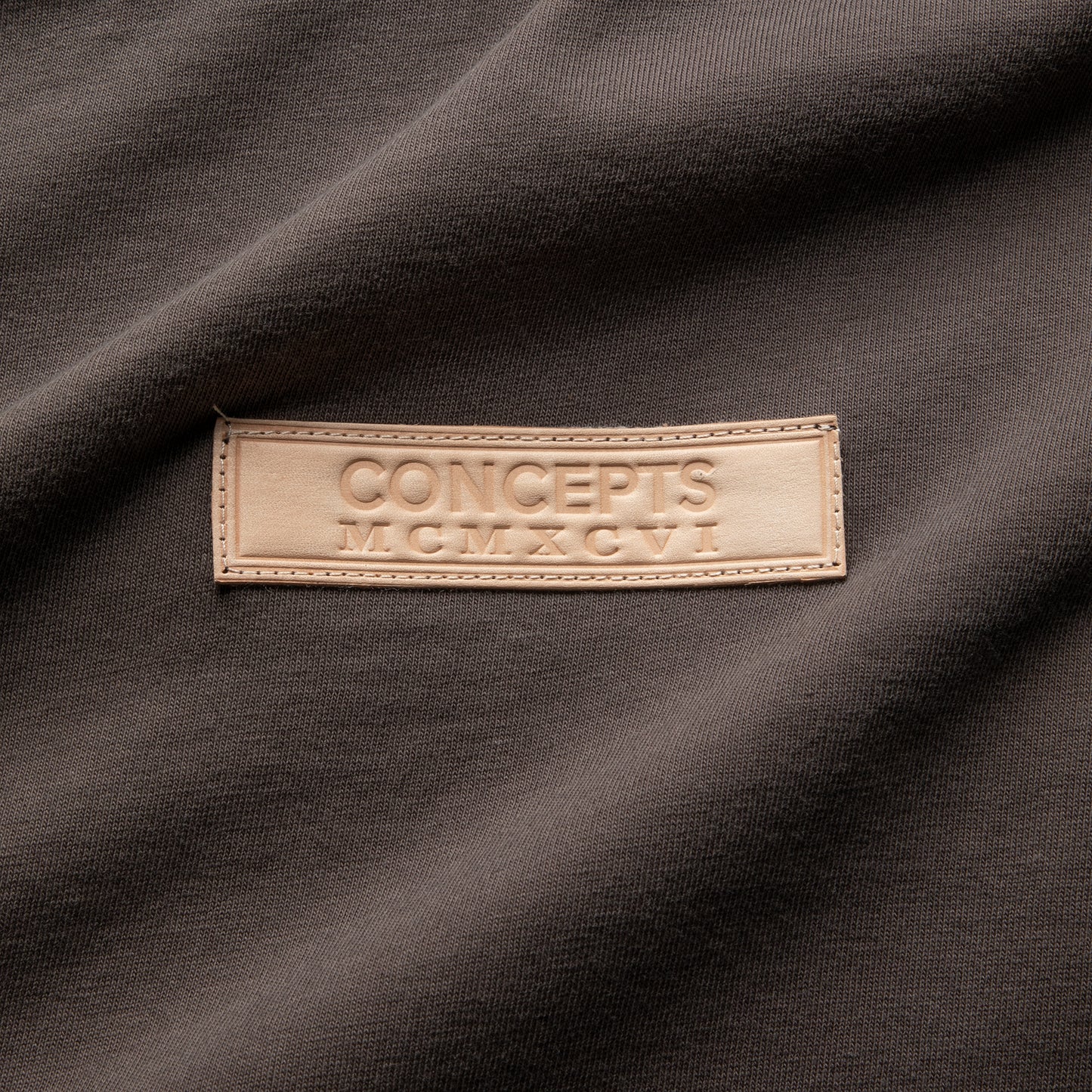 Concepts Leather Patch Tee (Cool Grey)