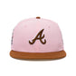Concepts x New Era 5950 Atlanta Braves Fitted Hat (Pink/Irish Coffee)