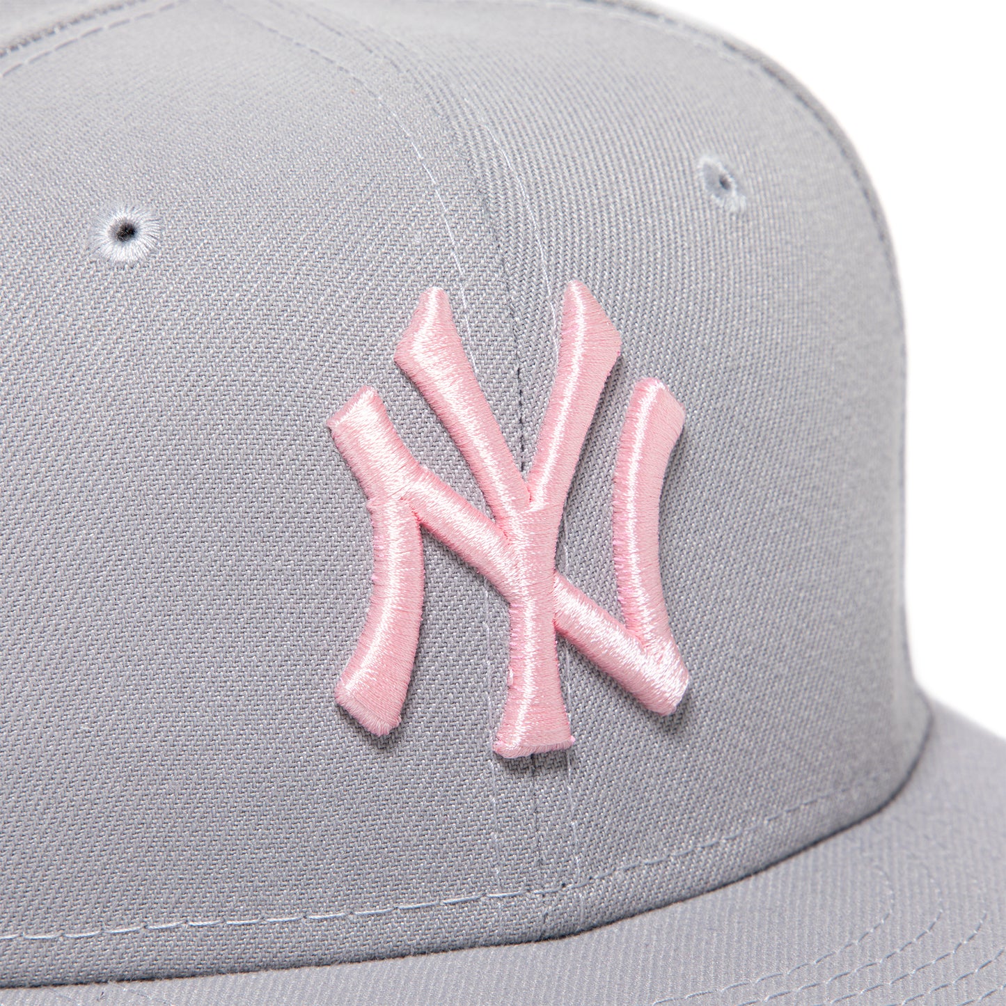 Concepts x New Era 5950 New York Yankees Fitted Hat (Gray/Pink)