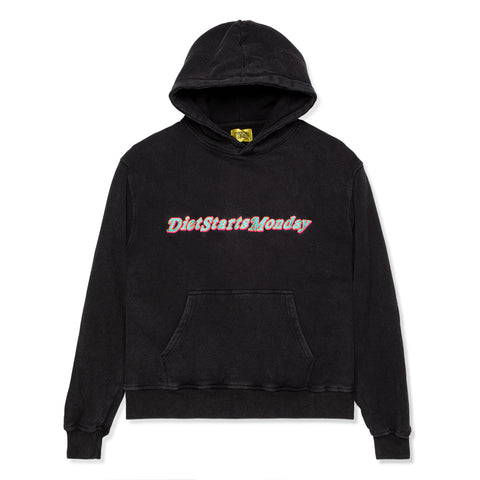 Diet Starts Monday Spell Out Hoodie (Vintage Black)