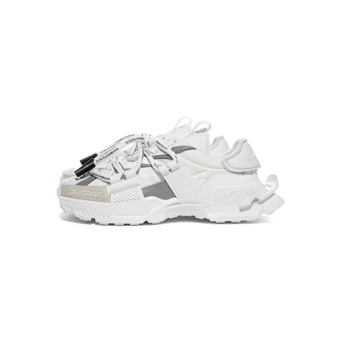 Dolce & Gabbana Mixed-materials Space Sneakers (White/Silver)