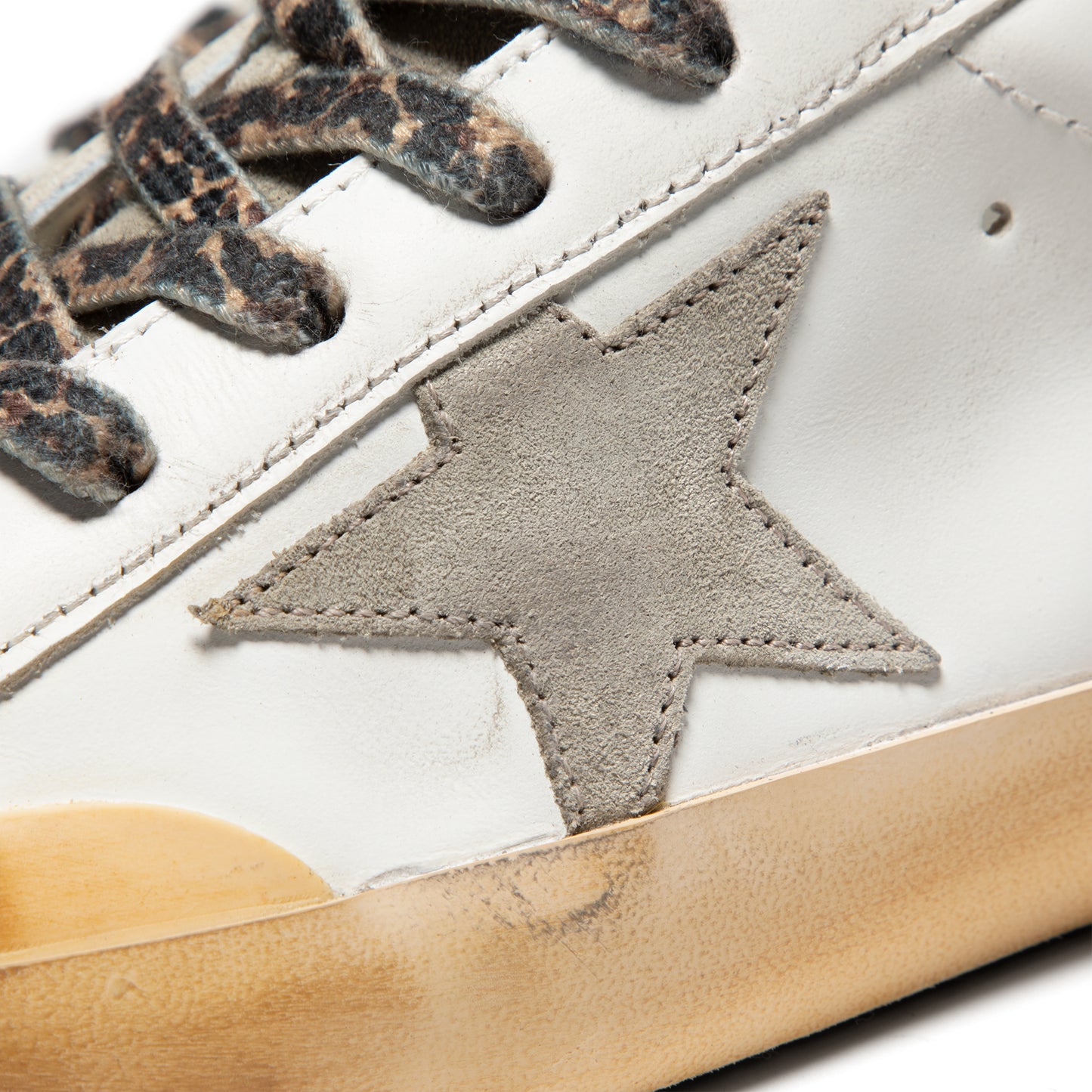Golden Goose Womens Super Star (White/Taupe/Silver)