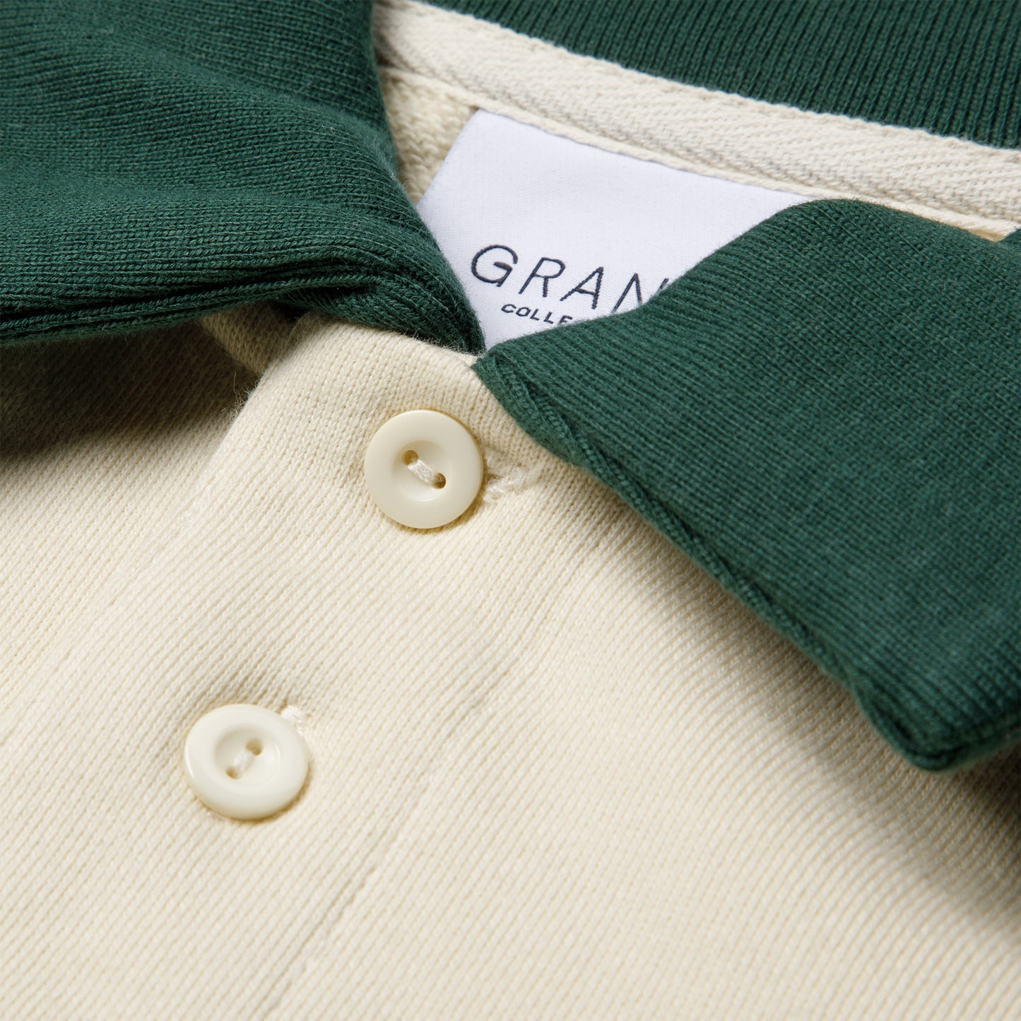 Grand Collection Collared Sweat Shirt (Cream/Forest)