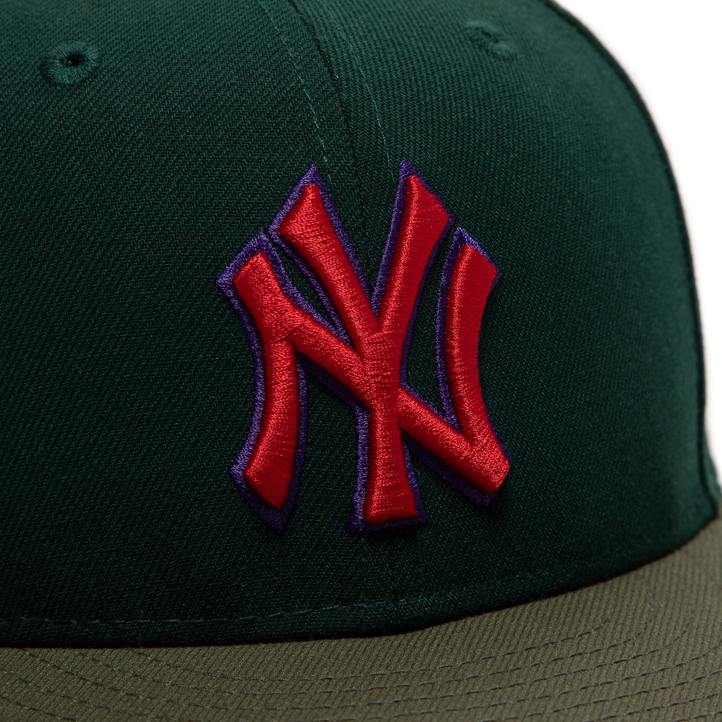 Concepts x New Era 5950 New York Yankees Fitted Hat (Dark Green/Purple)