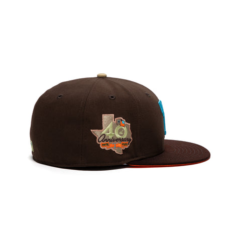 Concepts x New Era 5950 Texas Rangers Fitted Hat (Walnut)