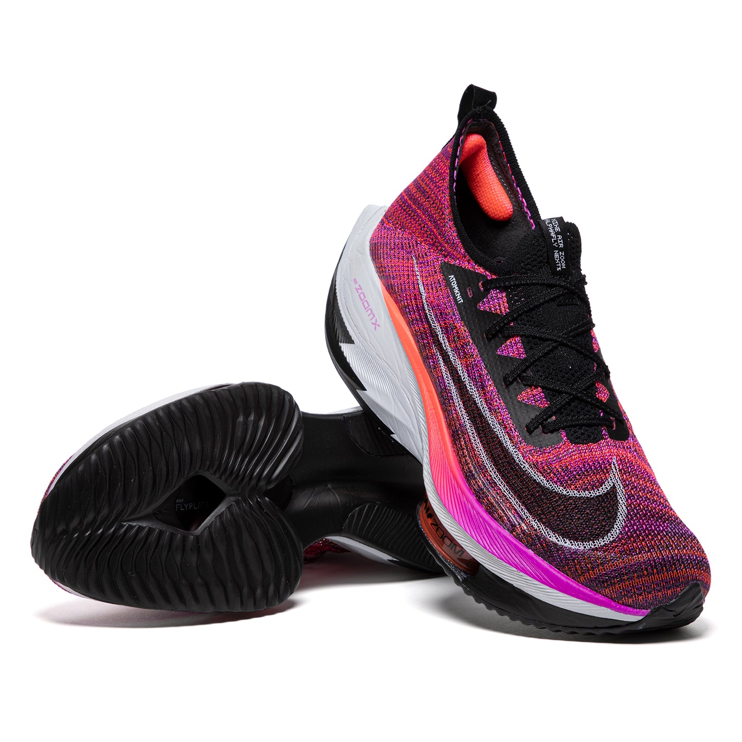 Nike Air Zoom Alphafly NEXT% Flyknit Road Racing Shoes (Hyper Violet/Black/Flash Crimson)