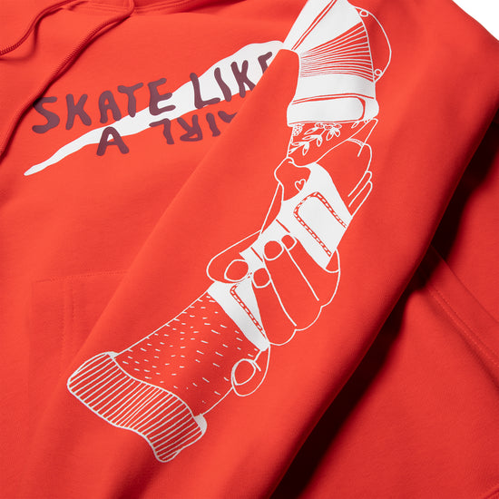 Nike SB Skate Like A Girl Fleece Hoodie (Light Crimson/Dark Beetroot)