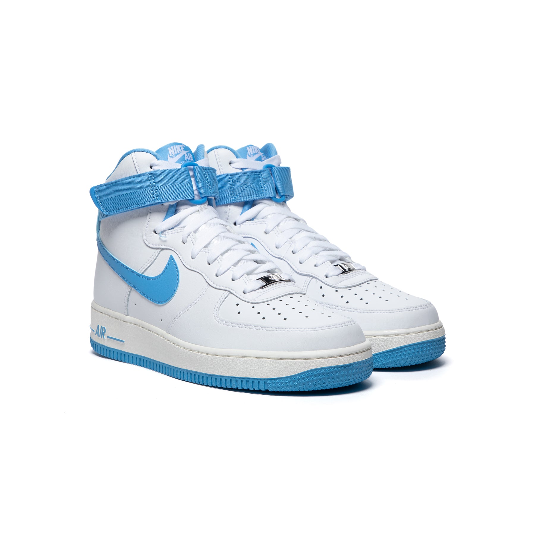 Buy Nike Air Force 1 High Womens Shoes, White/Matte Silver/Blue