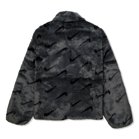 Nike Womens Sportswear Plush Jacket (Dark Smoke Grey/Black)