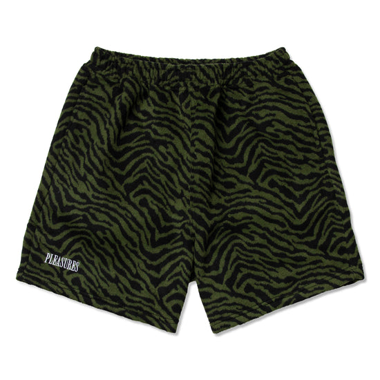 Pleasures Breaker Fuzzy Stripe Shorts (Green)