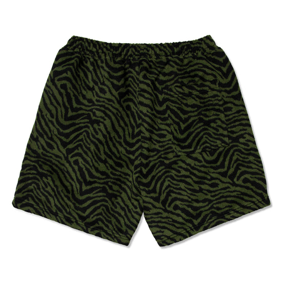 Pleasures Breaker Fuzzy Stripe Shorts (Green)