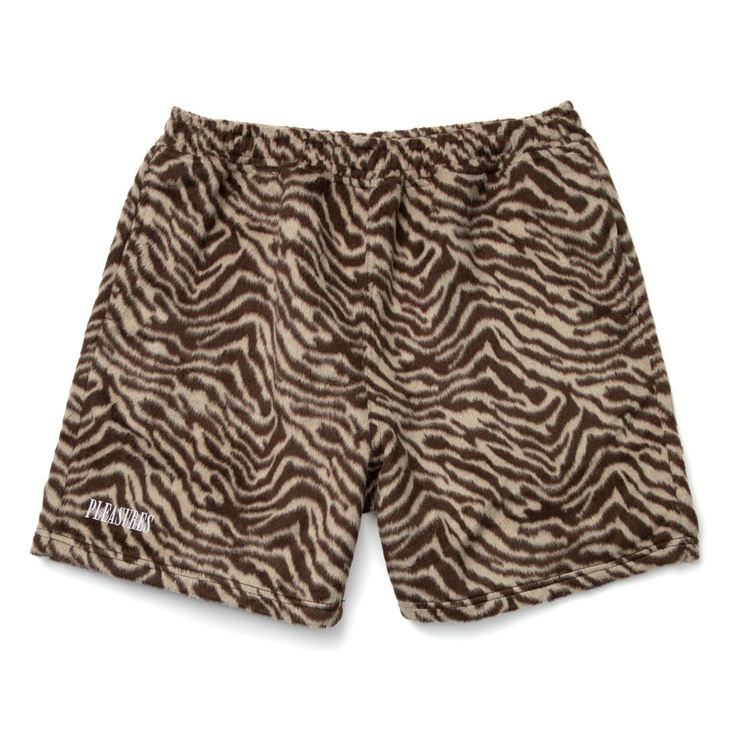 Pleasures Breaker Fuzzy Stripe Shorts (Tan)