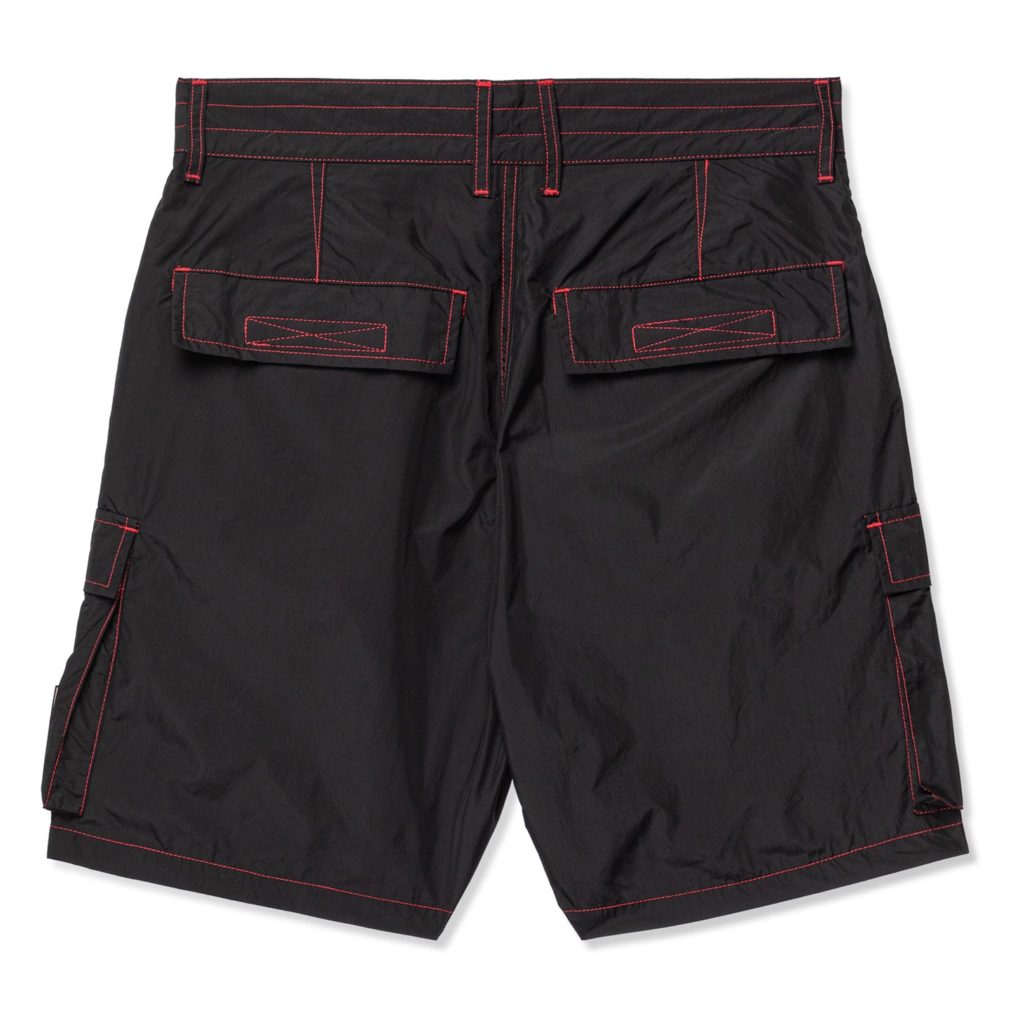 Pleasures Static Nylon Cargo Shorts (Black)