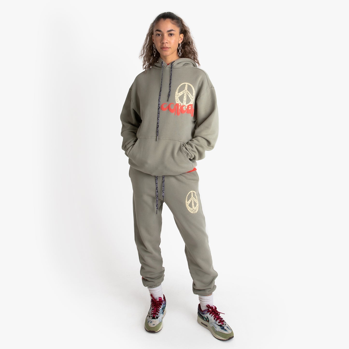 Concepts Warped Peace Hoodie (Moss Green)